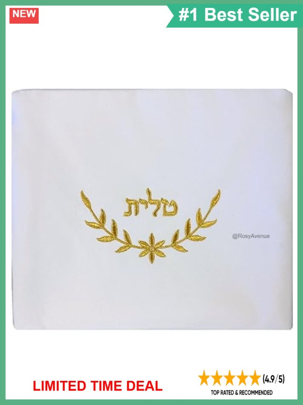 White Velvet Tallit Bag Zippered Lined Embroidered Hebrew Tallit Case Israel